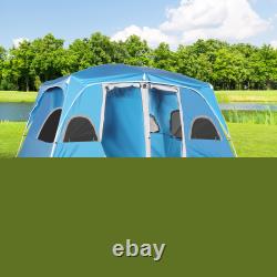 4-8 Person Family Camping Tent with 2 Room Mesh Windows, Easy Set Up