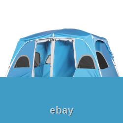 4-8 Person Family Camping Tent with 2 Room Mesh Windows, Easy Set Up