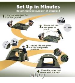 4 Man Camping Tent with 2 Doors, Waterproof Rainfly, Lightweight &Easy Setup