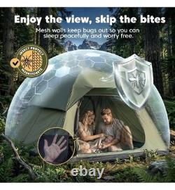 4 Man Camping Tent with 2 Doors, Waterproof Rainfly, Lightweight &Easy Setup
