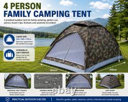 4 Person Camping Family Tent 200x200x150 cm Assorted Colours Outdoor Camping