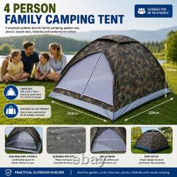 4 Person Camping Family Tent 200x200x150 cm Assorted Colours Outdoor Camping