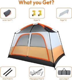 4 Person Family Camping Tent with Living Room & Bedroom Extra Large 30