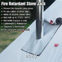 4 Person Lightweight Tipi Hot Tent with Stove Jack, 7'3 Standing Room, Olive