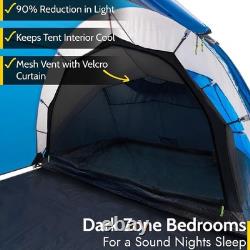 4 Person Octagonal Tunnel Tent with Excellent Waterproof Protection & Awning