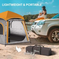 4 Person Pop Up Tent Waterproof Lightweight Mesh Windows Ventilation Grey FOXDEN