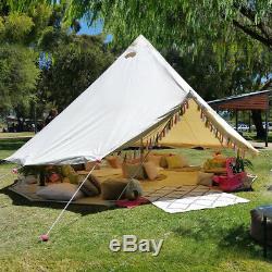 4-Season 6M Waterproof Canvas Camping Bell Tent Glamping Safari Tent Yurt Sibley
