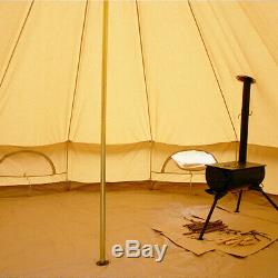 4-Season 7M Canvas Bell Tent Waterproof Stove Hole Large Yurt Glamping Outdoors
