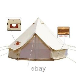 4 Season Bell Tent 7M Waterproof Large Family Cotton Canvas Glamping Tent Yurts