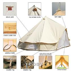 4 Season Bell Tent 7M Waterproof Large Family Cotton Canvas Glamping Tent Yurts