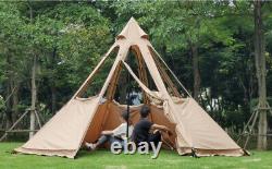 4 Season Camping Teepee Tipi 5-8Person Large Pyramid Tent Backpacking Tent Yurts
