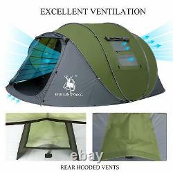 4 Season Pop Up Tent For 3-4 Person Camping Hiking Large Family Tent Portable