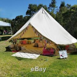 4-Season Waterproof Cotton Canvas Bell Tent Large Family Camp Hunting Yurt Tents