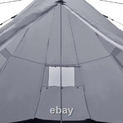 4-person Tent Grey Outdoor Instant Popup Sleep Shelter Camping Hiking vidaXL