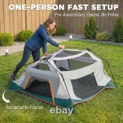 4 to 6 Person Camping Tent Cabin 3000mm Waterproof Removable Roof Quick Setup