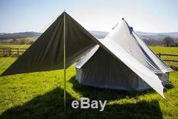 400 x 260cm Large AWNING with extra eyelets For all Bell Tents Sand or Grey
