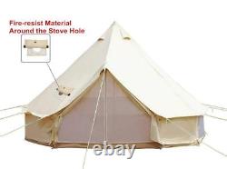 4M Beige Waterpoof Glamping Cotton Canvas Bell Tent Yurt British Tents 6-8person