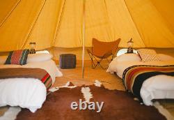 4M Beige Waterpoof Glamping Cotton Canvas Bell Tent Yurt British Tents 6-8person