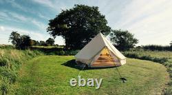 4M Beige Waterpoof Glamping Cotton Canvas Bell Tent Yurt British Tents 6-8person