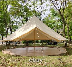 4M Bell Tent Canvas Camping Waterproof Tent With Stove Hole Glamping yurt Tent