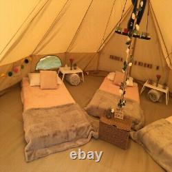 4M Bell Tent Canvas Camping Waterproof Tent With Stove Hole Glamping yurt Tent