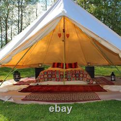 4M Bell Tent Canvas Camping Waterproof Tent With Stove Hole Glamping yurt Tent