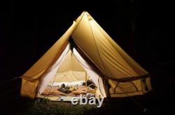 4M Bell Tent Canvas Camping Waterproof Tent With Stove Hole Glamping yurt Tent