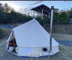 4M Bell Tent Canvas Camping Waterproof Tent With Stove Hole Glamping yurt Tent