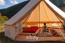 4M Bell Tent Canvas Camping Waterproof Tent With Stove Hole Glamping yurt Tent