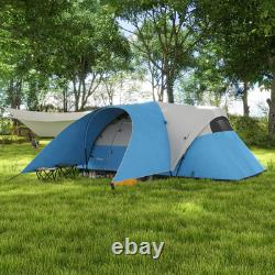 5 6 Man Camping Tent 3000mm Waterproof Mesh Windows Porch Canopy Blue Air FOXDEN