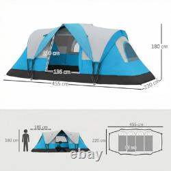 5-6 Man Camping Tent, Tunnel Tent, UV Protection 3000mm, Light Blue