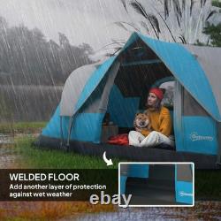 5-6 Man Camping Tent, Tunnel Tent, UV Protection 3000mm, Light Blue