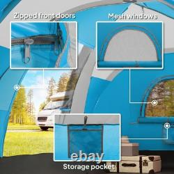 5-6 Man Camping Tent, Tunnel Tent, UV Protection 3000mm, Light Blue