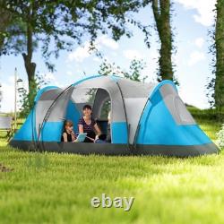 5-6 Man Camping Tent, Tunnel Tent, UV Protection 3000mm, Light Blue