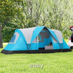 5-6 Man Camping Tent, Tunnel Tent, UV Protection 3000mm, Light Blue