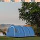 5 6 Man Camping Tent Waterproof Blue Carry Bag Fibreglass Poles Guy Ropes Foxden