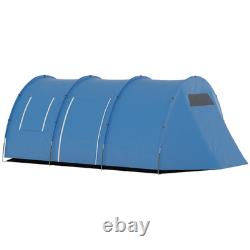 5 6 Man Camping Tent Waterproof Blue Carry Bag Fibreglass Poles Guy Ropes FOXDEN