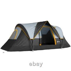 5-6 Man Camping Tent with Bag, Fibreglass and Steel Frame, Grey