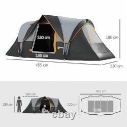 5-6 Man Camping Tent with Bag, Fibreglass and Steel Frame, Grey