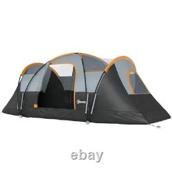 5-6 Man Camping Tent with Bag, Fibreglass and Steel Frame, Grey