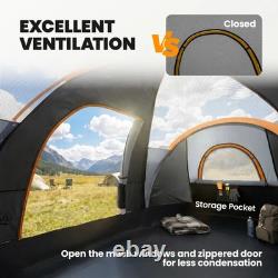 5-6 Man Camping Tent with Bag, Fibreglass and Steel Frame, Grey