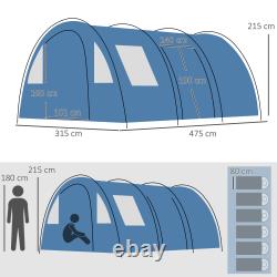 5-6 Man Family Tent Camping Tent with 2 Room, Floor and Carry Bag