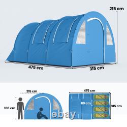 5-6 Man Family Tent Camping Tent with 2 Room, Floor and Carry Bag Refurbished