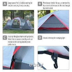 5/6 Person Lightweight Camping Tent Blue Storage Compartments Family Outdoor NEW