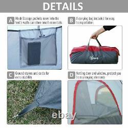 5/6 Person Lightweight Camping Tent Blue Storage Compartments Family Outdoor NEW