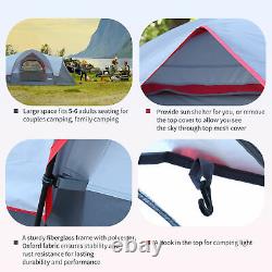 5/6 Person Lightweight Camping Tent Blue Storage Compartments Family Outdoor New