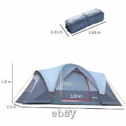 5/6 Person Lightweight Camping Tent Blue Storage Compartments Family Outdoor New
