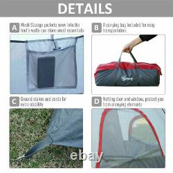 5/6 Person Lightweight Camping Tent Blue Storage Compartments Family Outdoor UK