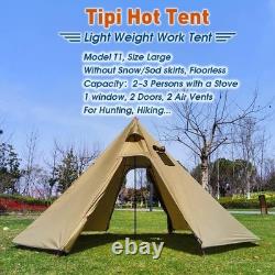 5.6 lb Olive Drab 4-Season Tipi Tent with Stove Outlet Ideal for Camping Trips