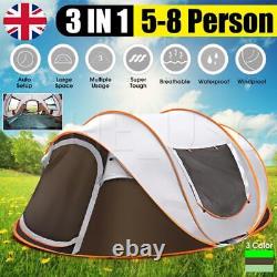 5-8 Person Waterproof Automatic Pop Up Tent Outdoor Large Camping Hiking Tent